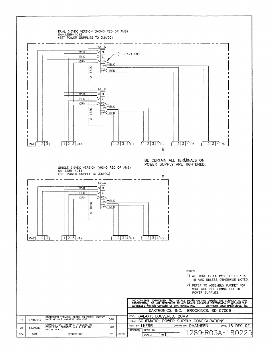 Drawing a-180225 | Daktronics AF-3150-20-R,A User Manual | Page 73 / 88