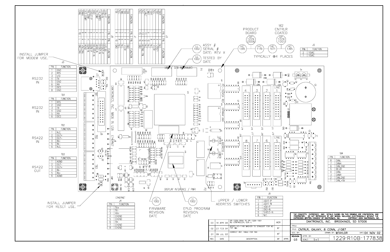 Drawing b-177838 | Daktronics AF-3150-20-R,A User Manual | Page 76 / 88