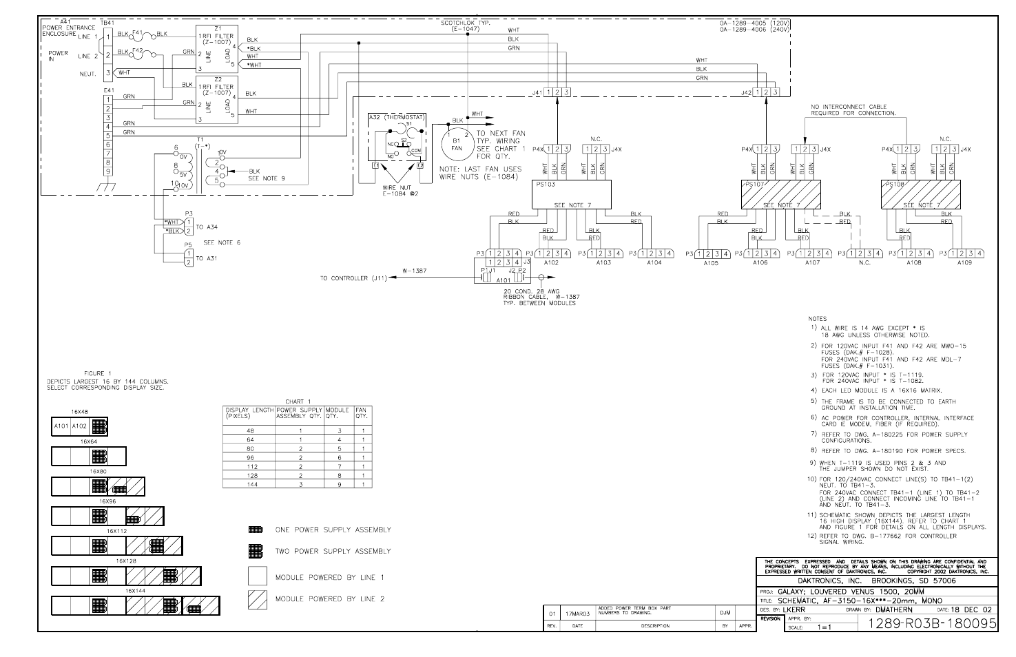 Drawing b-180095 | Daktronics AF-3150-20-R,A User Manual | Page 77 / 88