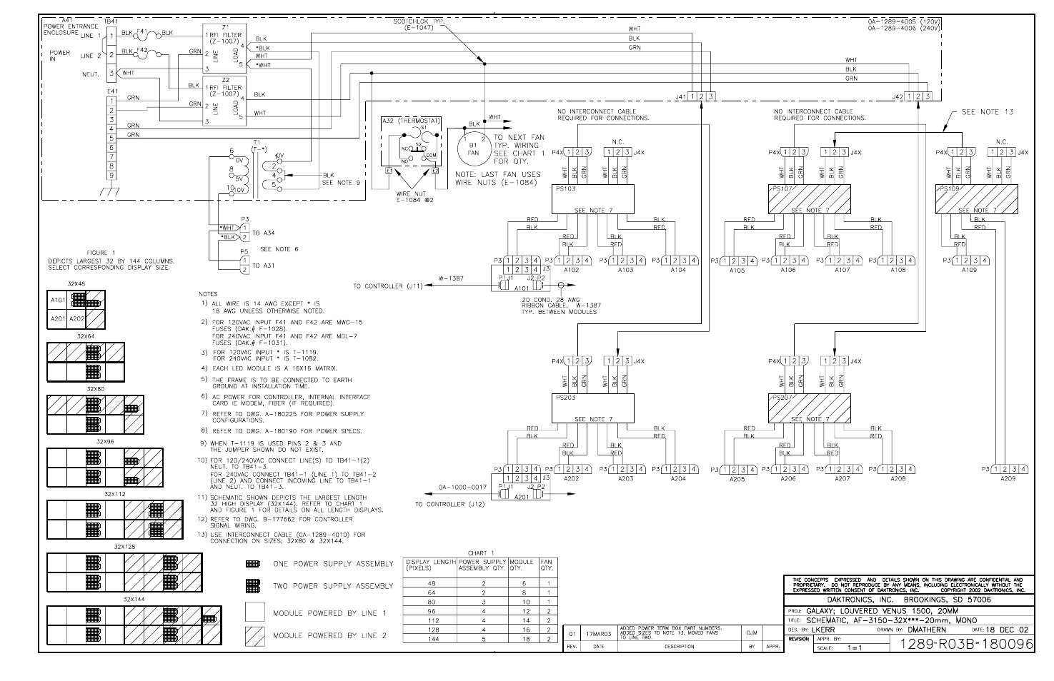 Drawing b-180096 | Daktronics AF-3150-20-R,A User Manual | Page 78 / 88