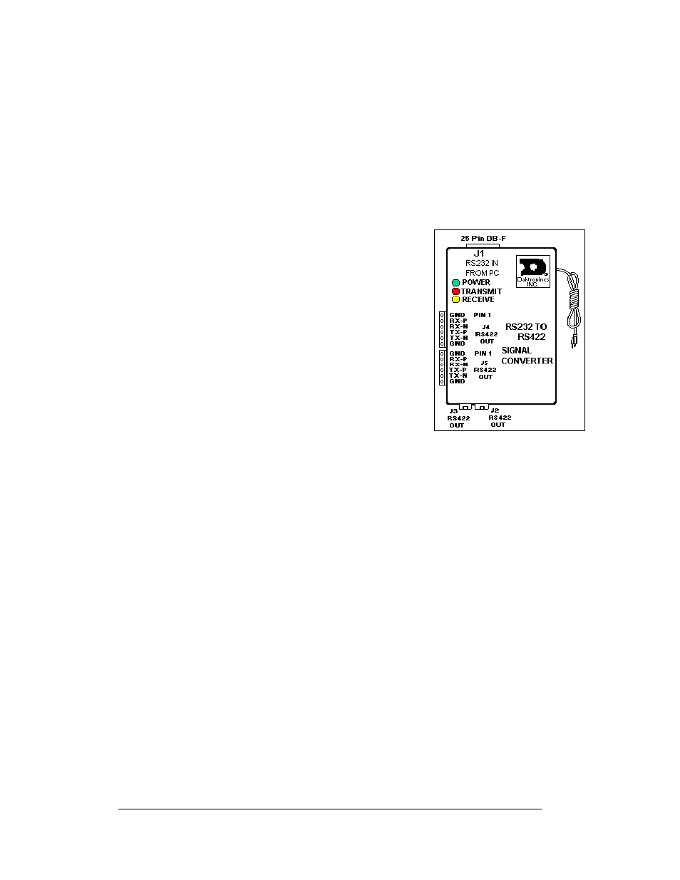 Figure 3: signal converter (rs232 to rs422 shown) | Daktronics AF-3165-34-RGB User Manual | Page 12 / 97