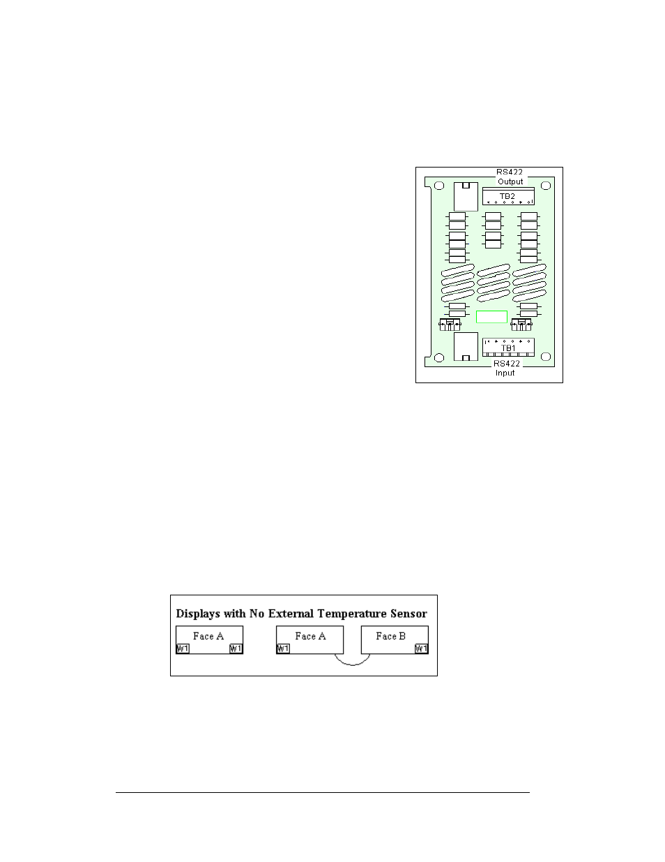 Rs422 surge board assembly, Location of can termination jumper, Rs422 surge board assembly -12 | Location of can termination jumper -12, Figure 41: rs422 surge suppressor | Daktronics AF-3165-34-RGB User Manual | Page 54 / 97
