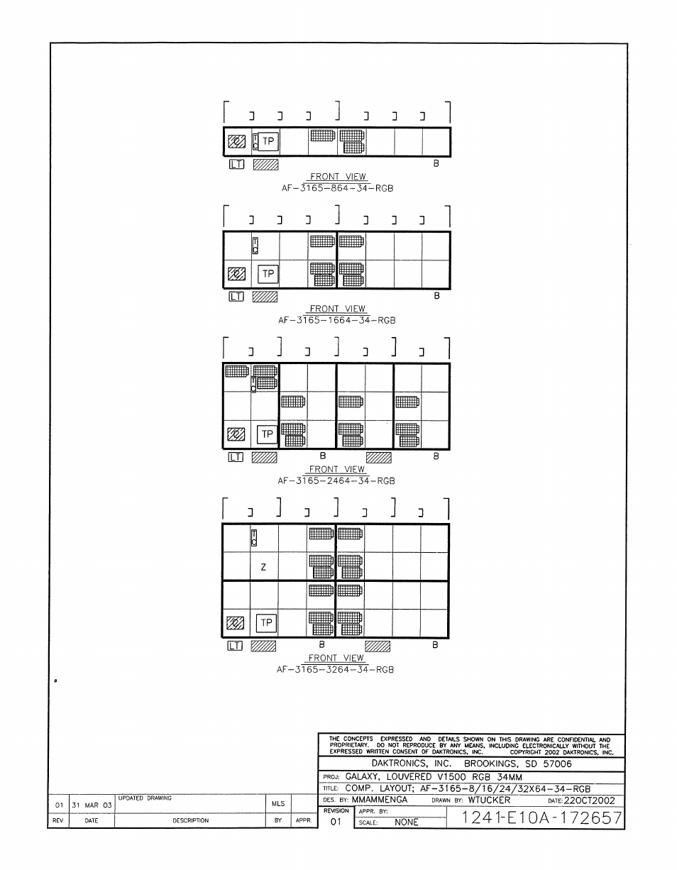 Drawing a-172657 | Daktronics AF-3165-34-RGB User Manual | Page 68 / 97