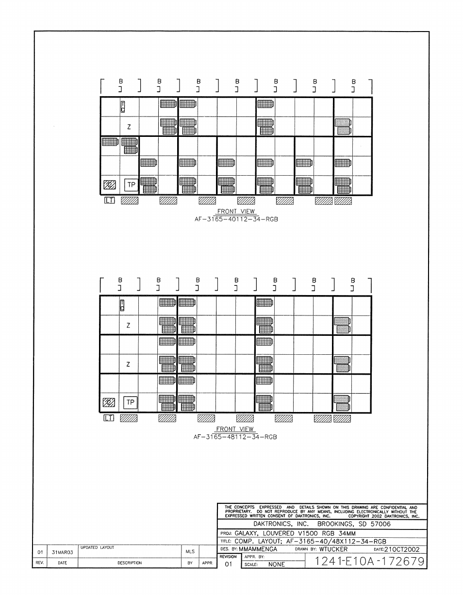 Drawing a-172679 | Daktronics AF-3165-34-RGB User Manual | Page 75 / 97
