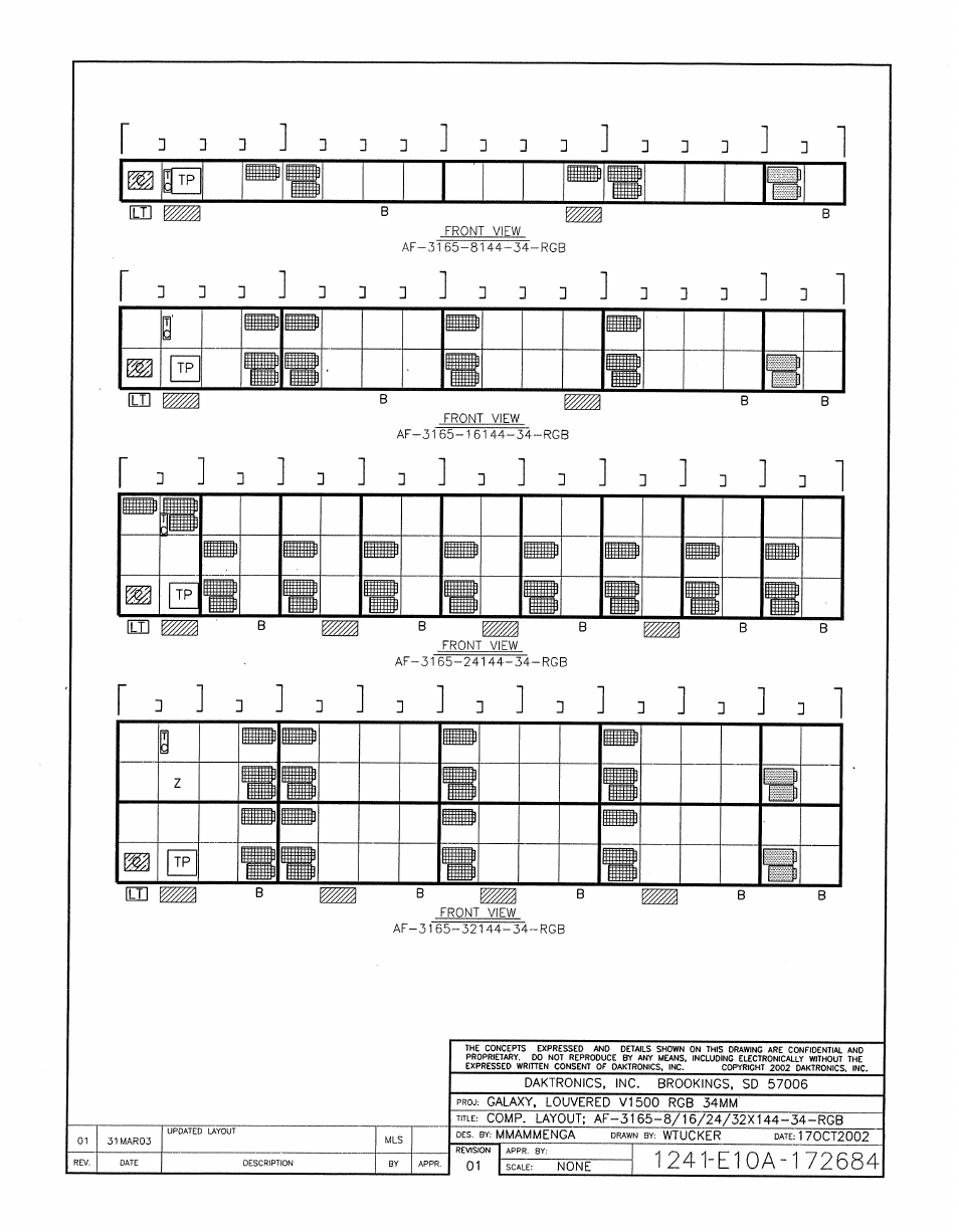 Drawing a-172684 | Daktronics AF-3165-34-RGB User Manual | Page 78 / 97