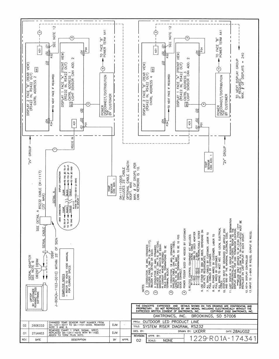 Drawing a-174341 | Daktronics AF-3165-34-RGB User Manual | Page 82 / 97