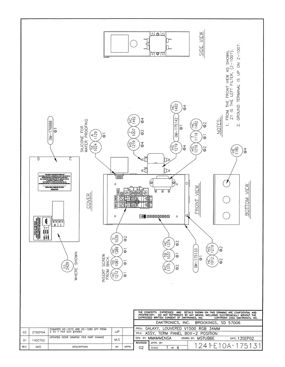 Drawing a-175131 | Daktronics AF-3165-34-RGB User Manual | Page 85 / 97