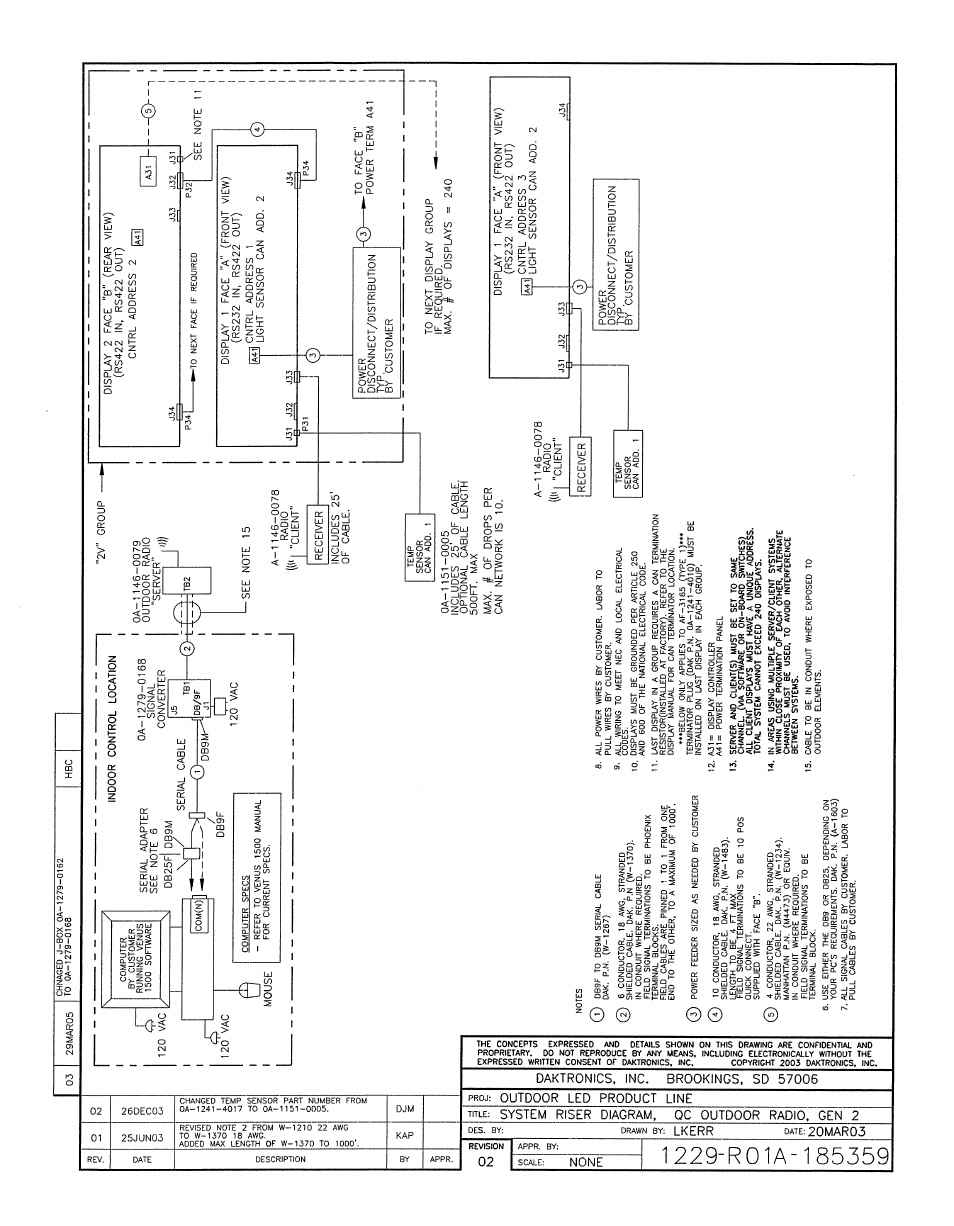 Drawing a-185359 | Daktronics AF-3165-34-RGB User Manual | Page 87 / 97