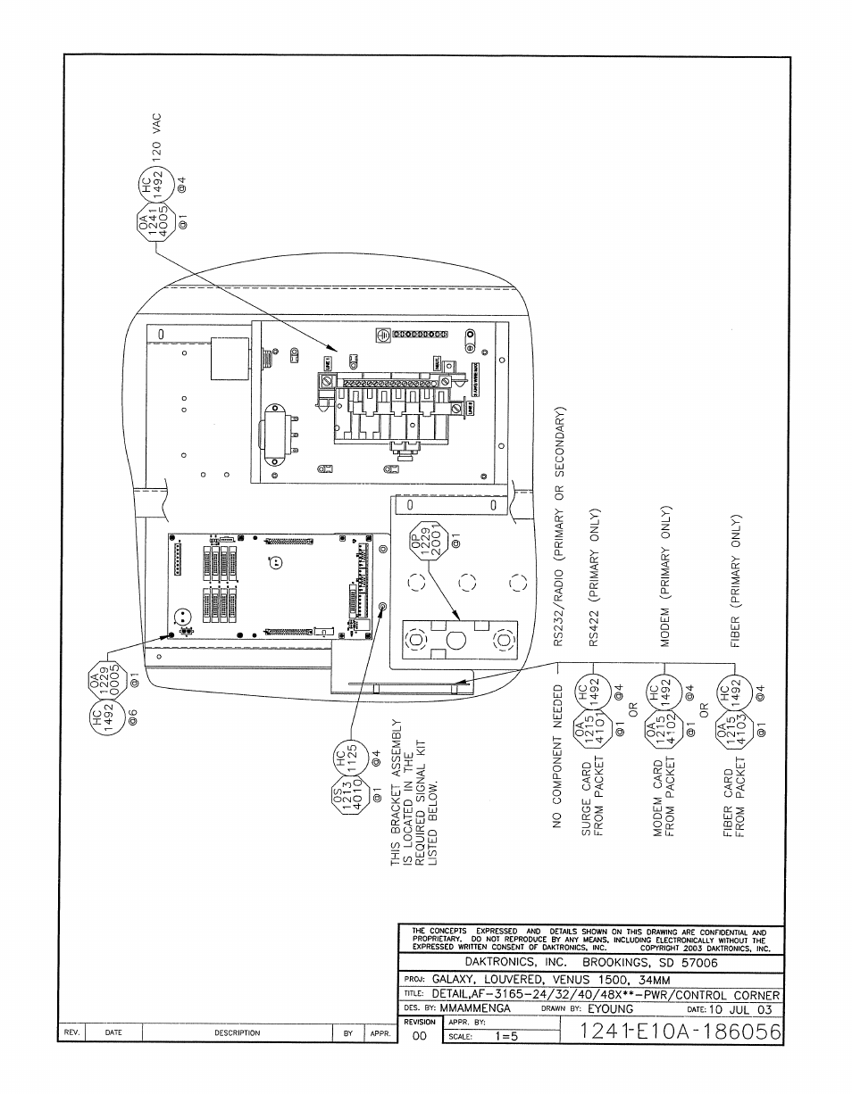 Drawing a-186056 | Daktronics AF-3165-34-RGB User Manual | Page 89 / 97