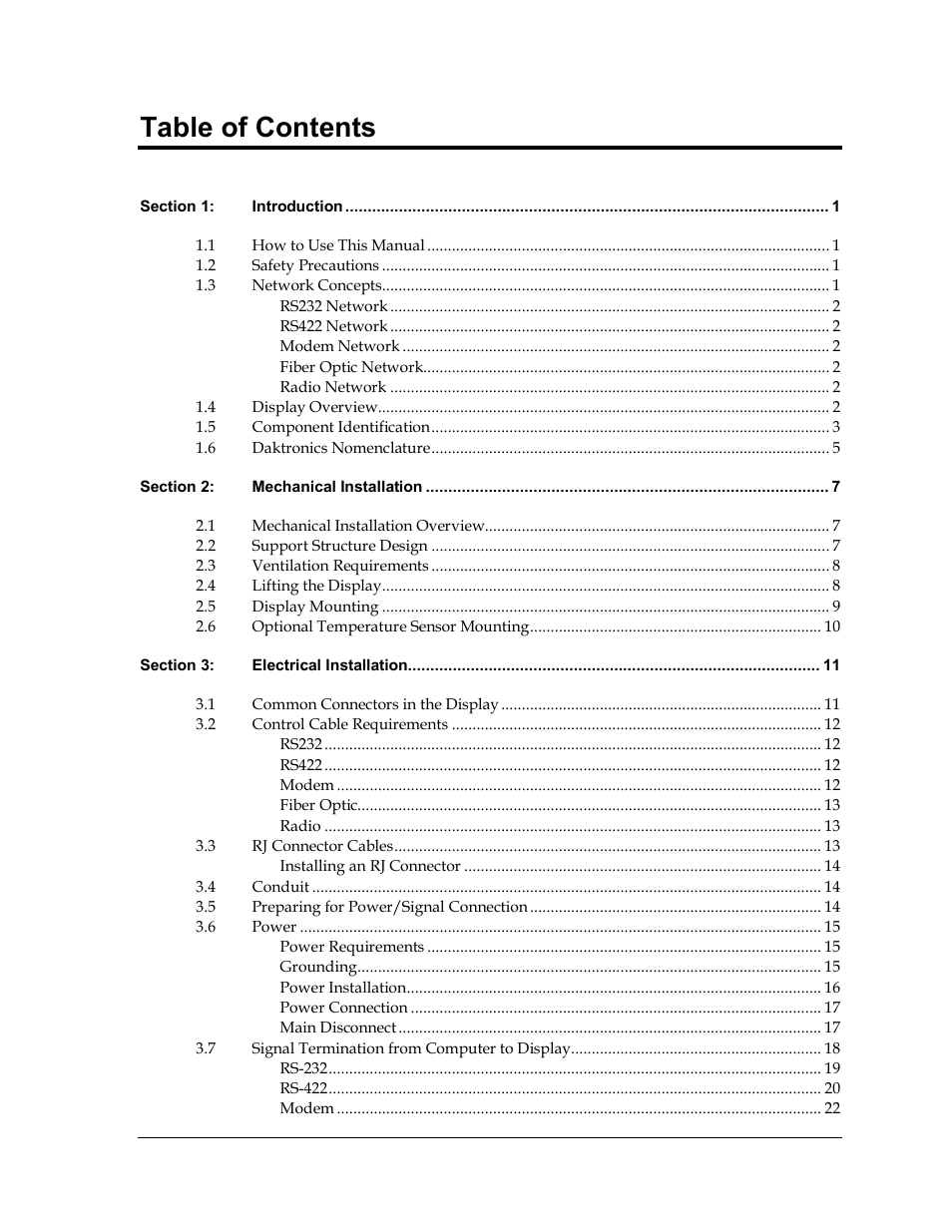Daktronics AF-3165-34-RGB User Manual | Page 2 / 85