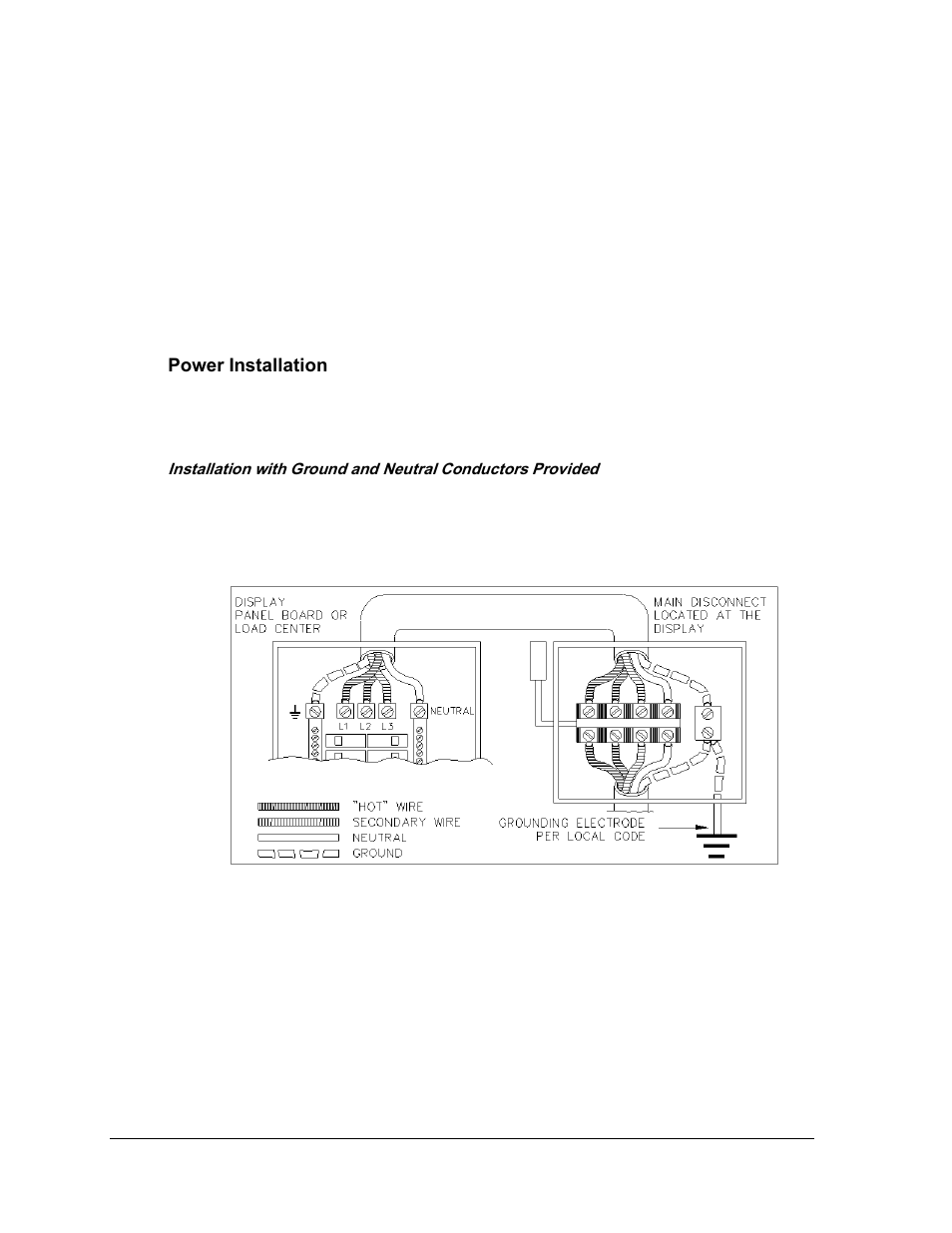 Power installation | Daktronics AF-3165-34-RGB User Manual | Page 20 / 85