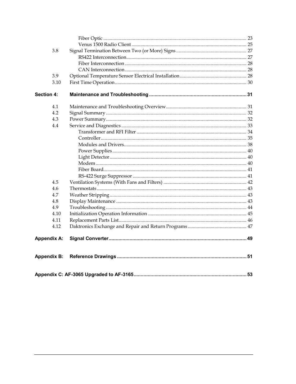 Daktronics AF-3165-34-RGB User Manual | Page 3 / 85