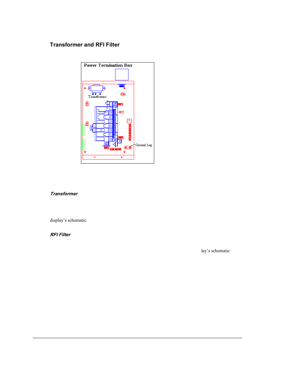 Transformer and rfi filter, Figure 33: power termination box | Daktronics AF-3165-34-RGB User Manual | Page 38 / 85