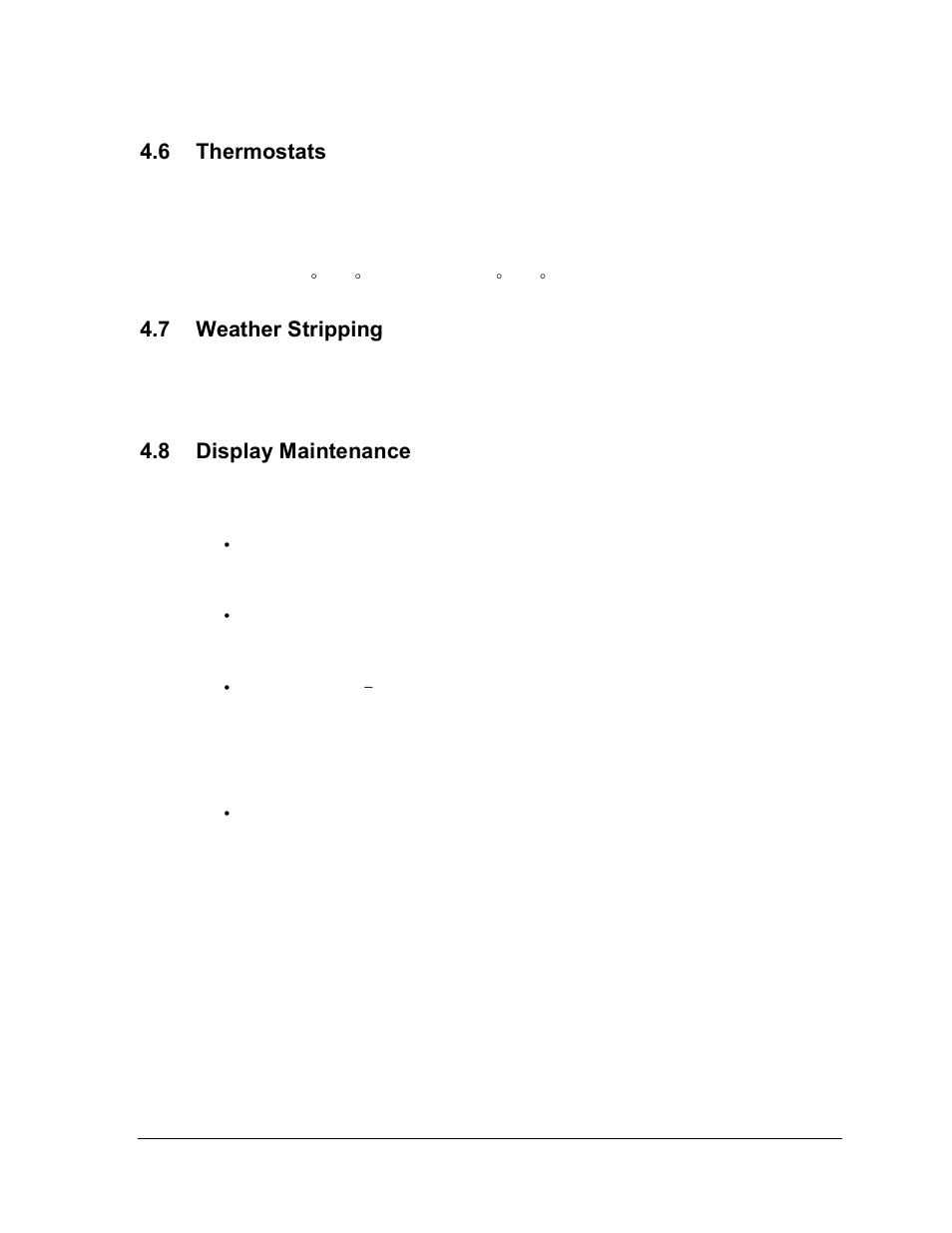 Thermostats, Weather stripping, Display maintenance | 6 thermostats, 7 weather stripping, 8 display maintenance | Daktronics AF-3165-34-RGB User Manual | Page 47 / 85