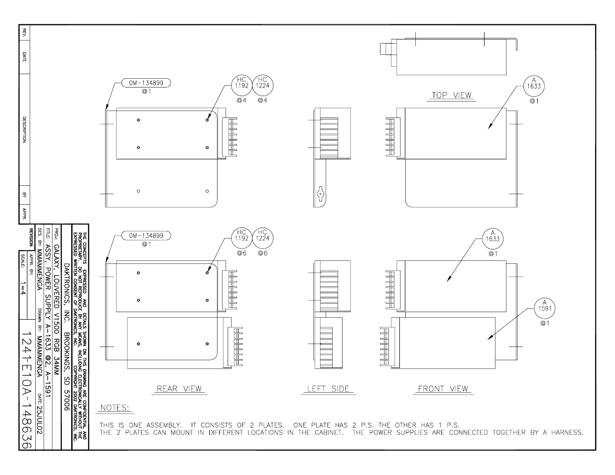 Drawing a-148636 | Daktronics AF-3165-34-RGB User Manual | Page 57 / 85