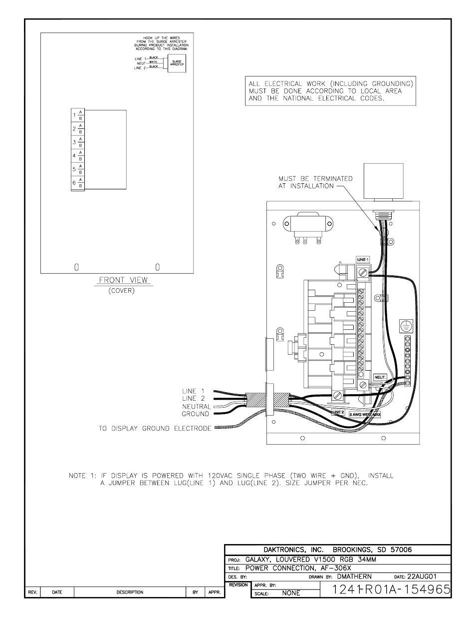 Drawing a-154965 | Daktronics AF-3165-34-RGB User Manual | Page 58 / 85