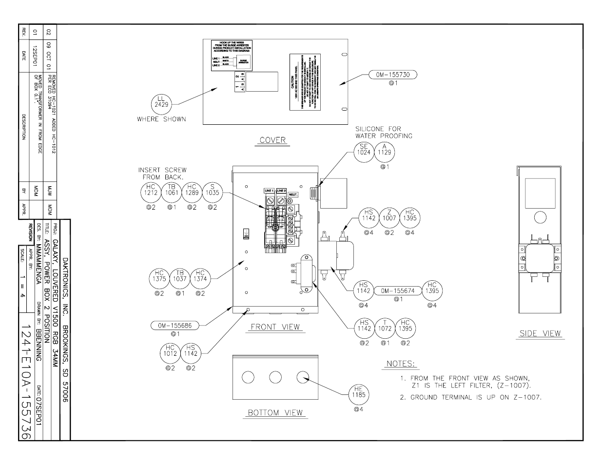 Drawing a-155736 | Daktronics AF-3165-34-RGB User Manual | Page 59 / 85