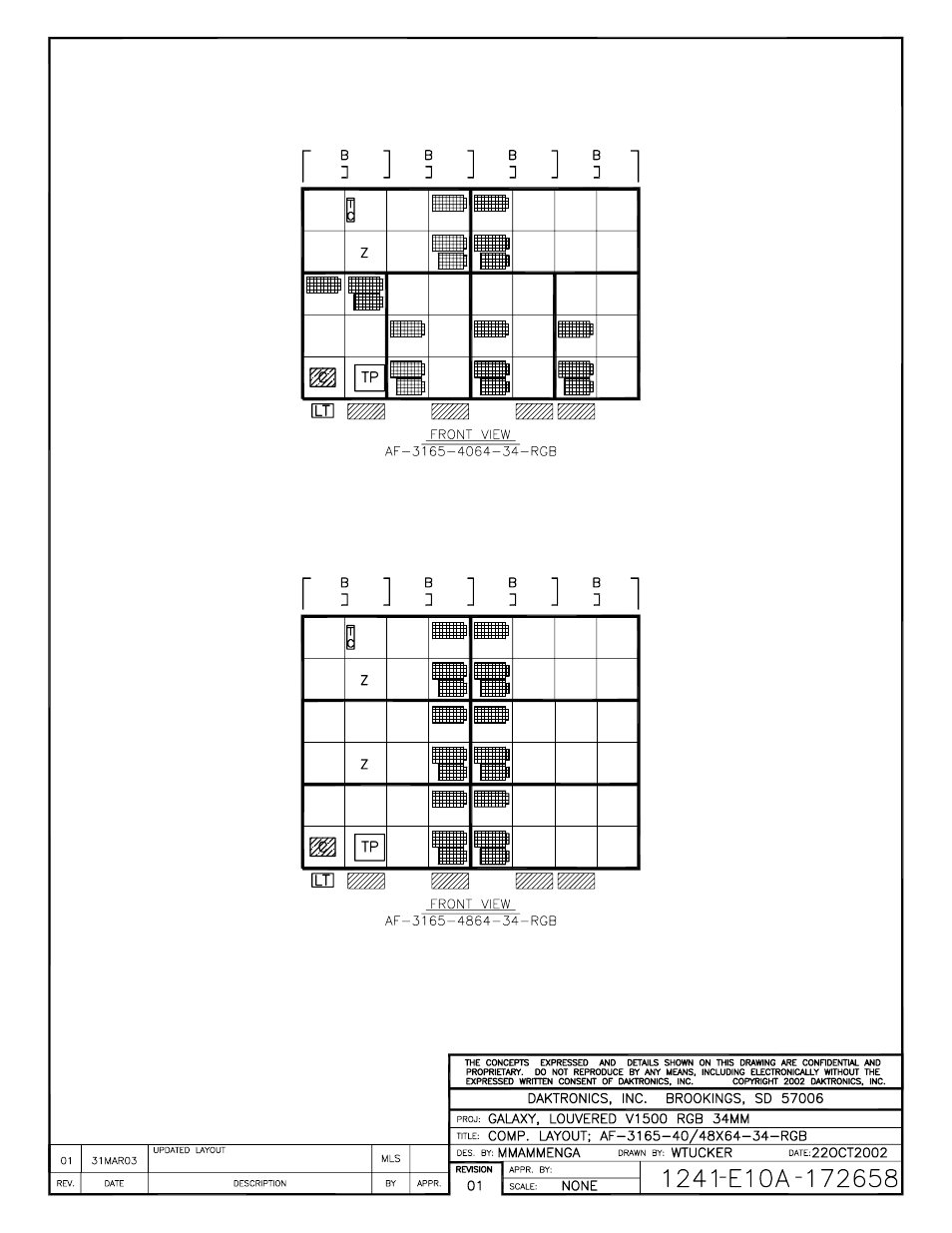 Drawing a-172658 | Daktronics AF-3165-34-RGB User Manual | Page 63 / 85