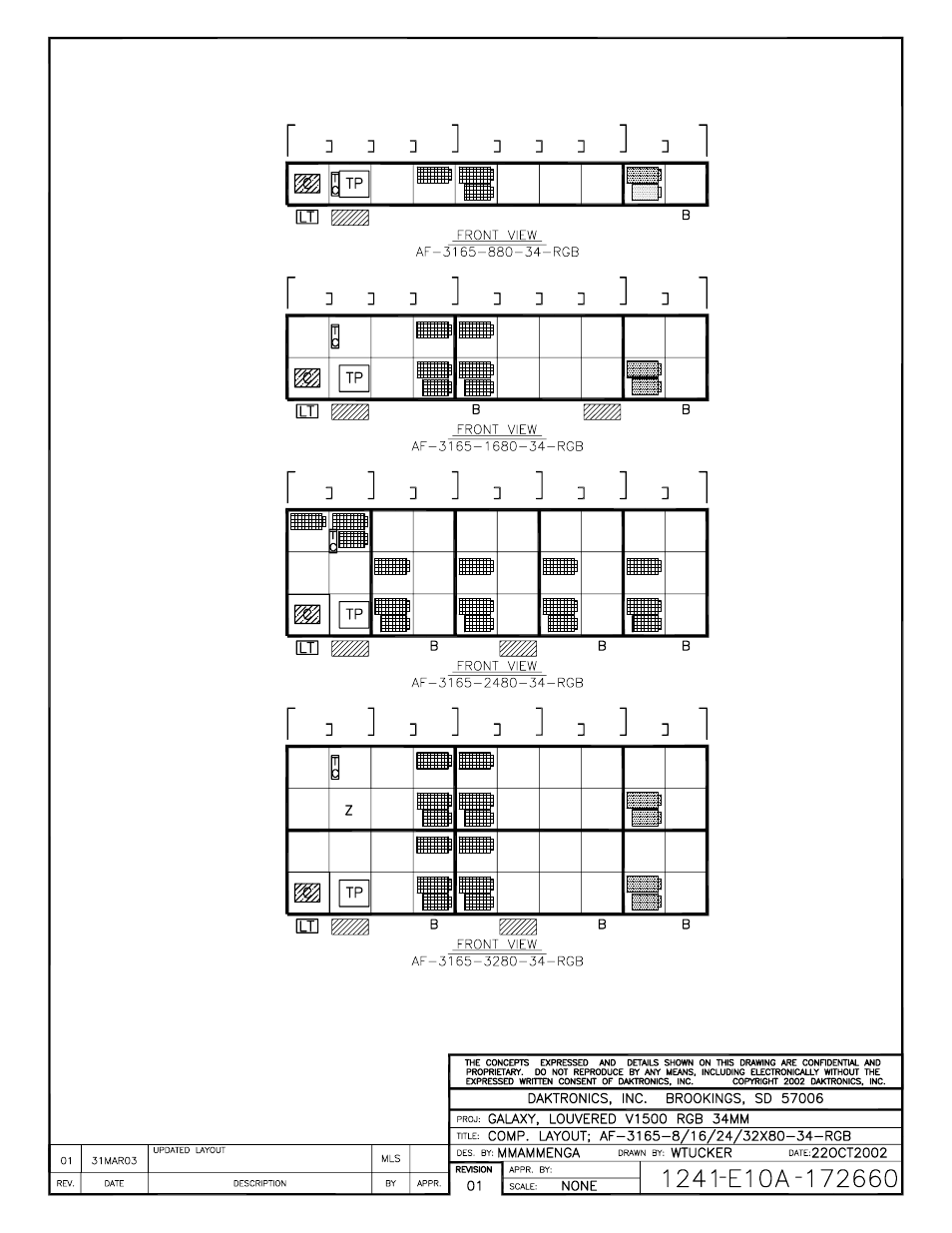 Drawing a-172660 | Daktronics AF-3165-34-RGB User Manual | Page 64 / 85