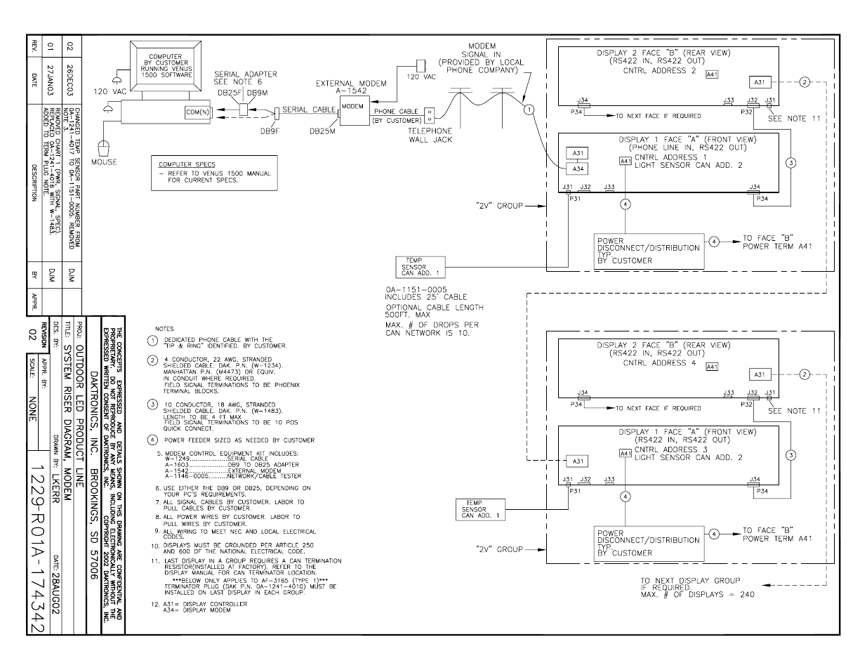 Drawing a-174342 | Daktronics AF-3165-34-RGB User Manual | Page 77 / 85