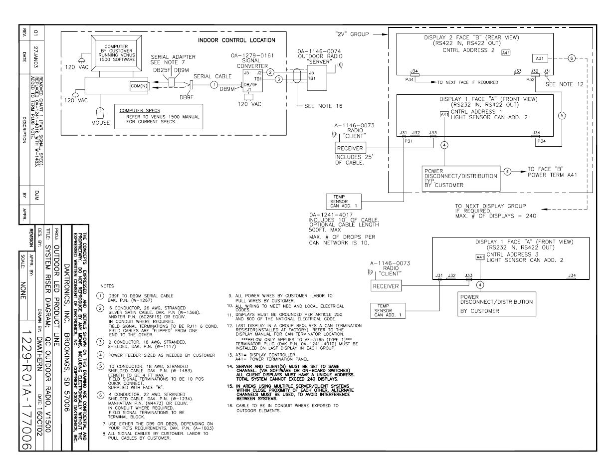 Drawing a-177006 | Daktronics AF-3165-34-RGB User Manual | Page 79 / 85
