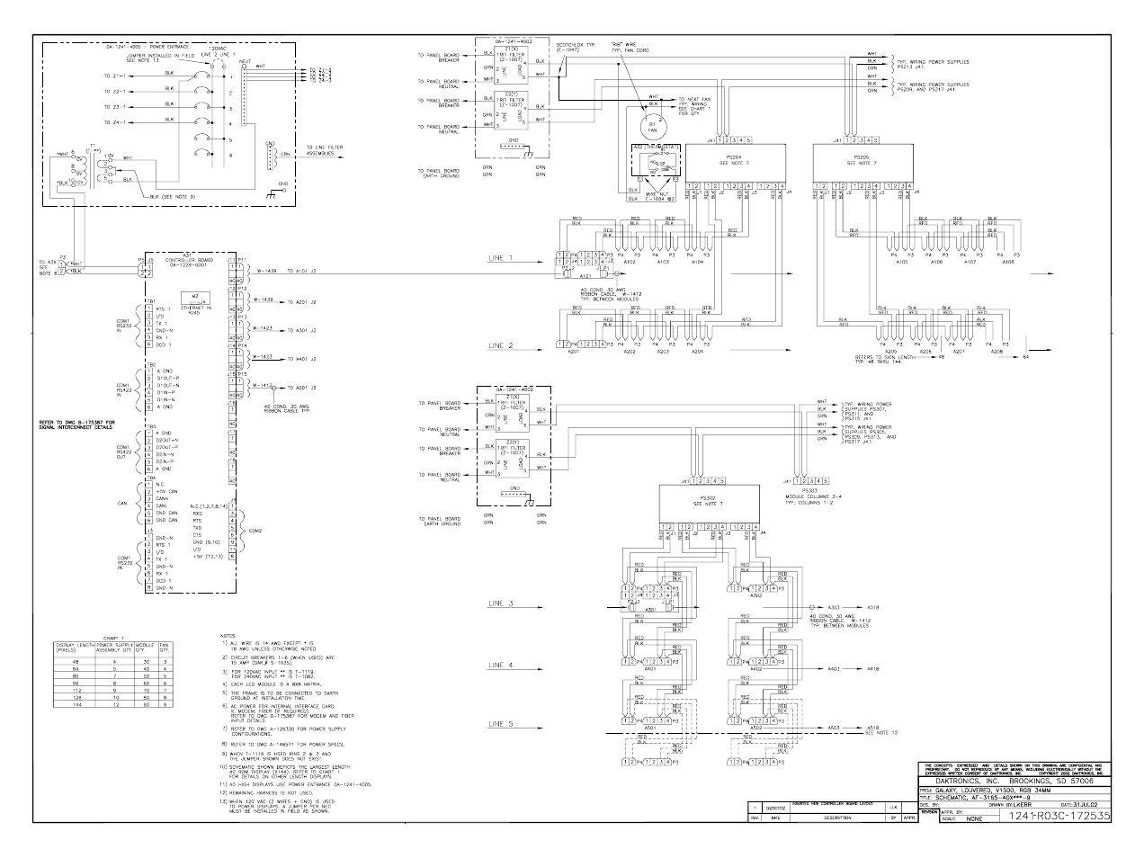 Drawing c-172535 | Daktronics AF-3165-34-RGB User Manual | Page 85 / 85