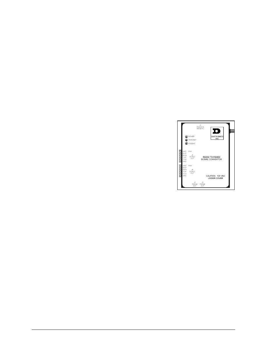 Figure 2: signal converter (rs232 to rs422 shown) | Daktronics AF-3165-34-RGB User Manual | Page 9 / 85