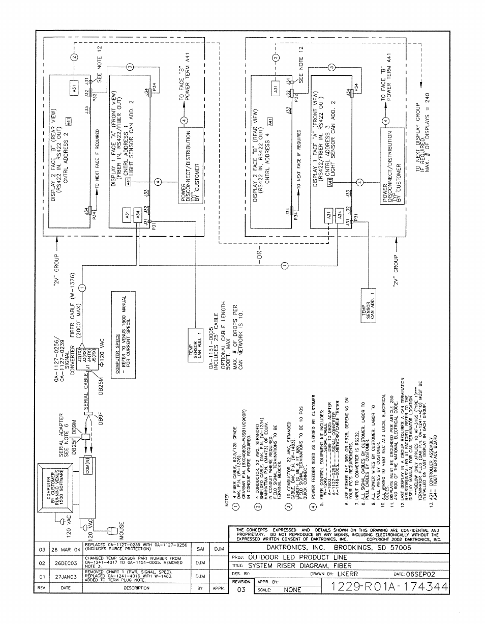Drawing a-174344 | Daktronics AF-3180-64-R,A User Manual | Page 59 / 84