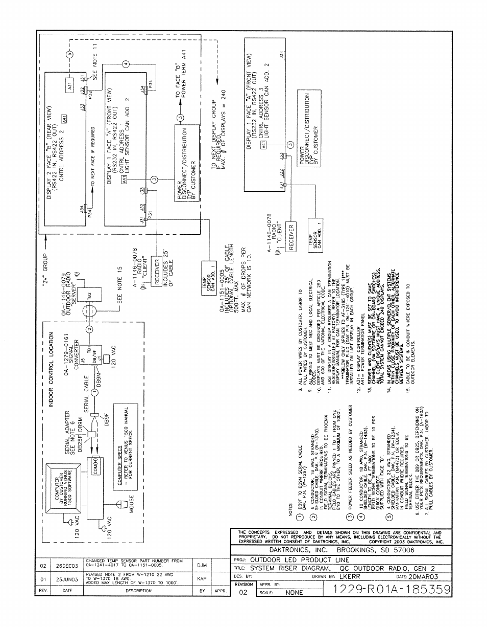 Drawing a-185359 | Daktronics AF-3180-64-R,A User Manual | Page 60 / 84
