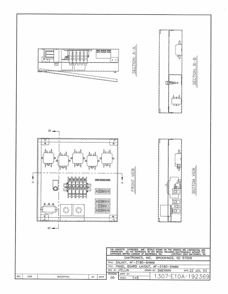 Drawing a-192369 | Daktronics AF-3180-64-R,A User Manual | Page 62 / 84