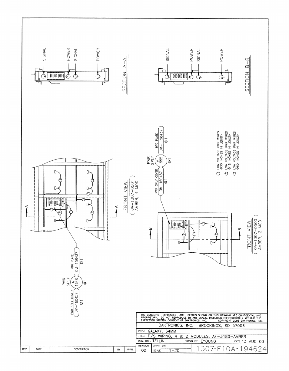 Drawing a-194624 | Daktronics AF-3180-64-R,A User Manual | Page 68 / 84