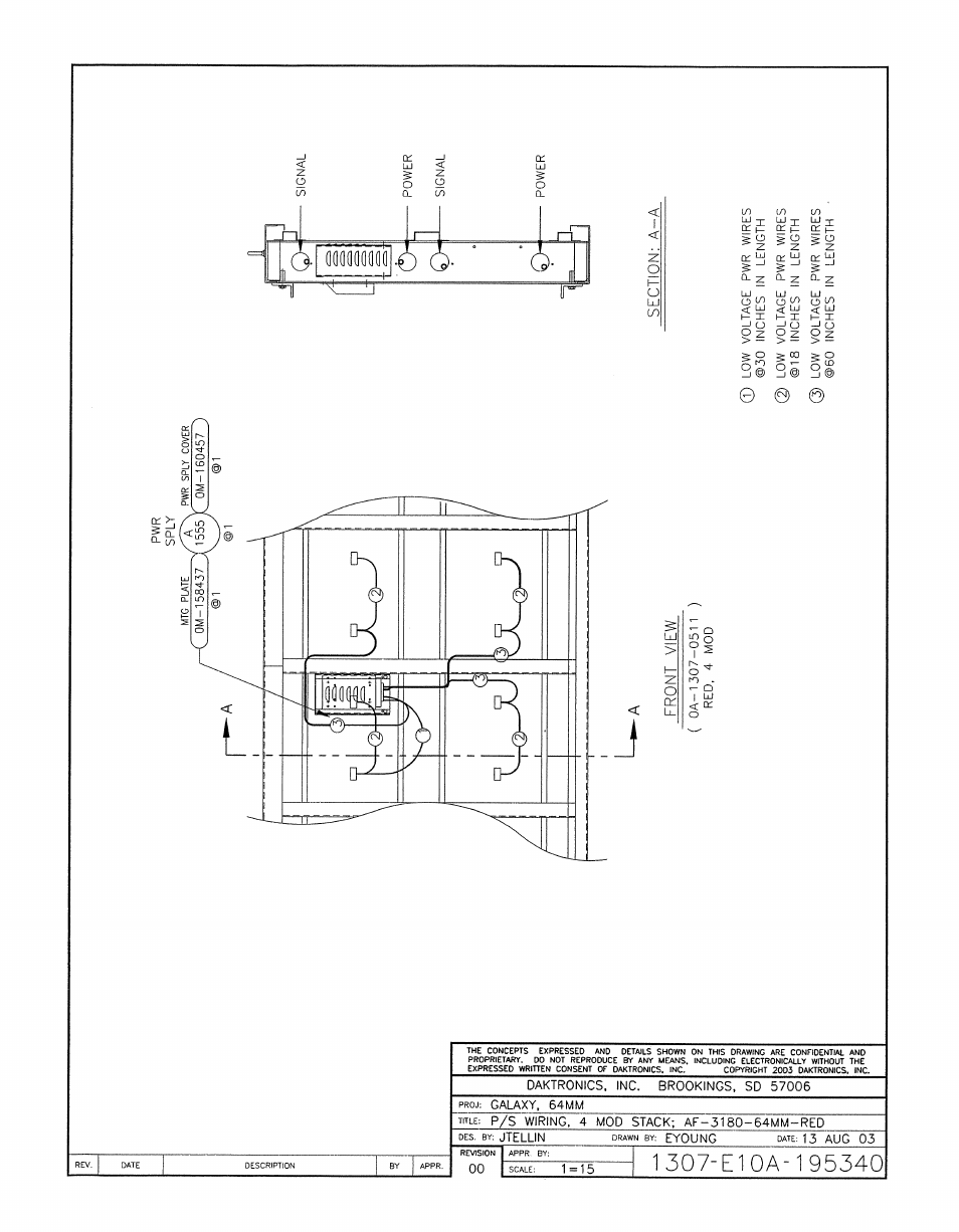 Drawing a-195340 | Daktronics AF-3180-64-R,A User Manual | Page 69 / 84