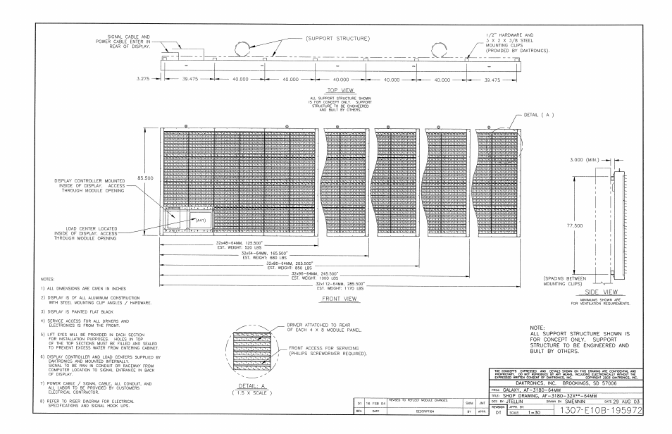 Drawing b-195972 | Daktronics AF-3180-64-R,A User Manual | Page 80 / 84