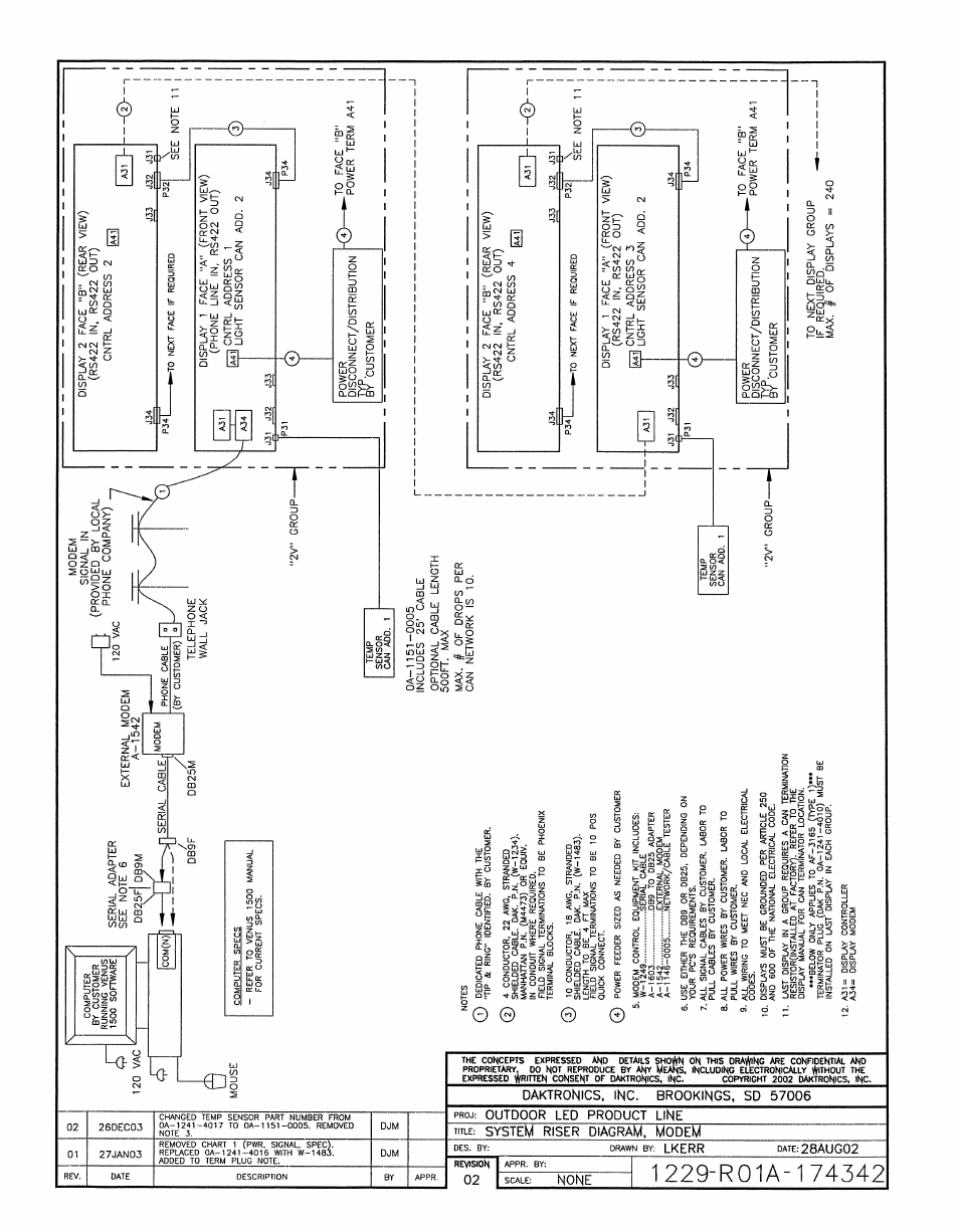 Drawing a-174342 | Daktronics AF-3197-89-RGB User Manual | Page 71 / 97