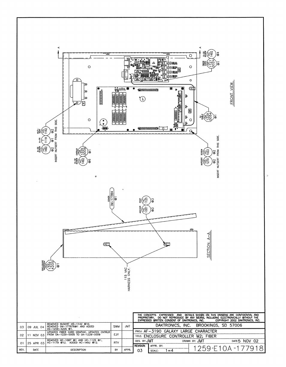 Drawing a-177918 | Daktronics AF-3197-89-RGB User Manual | Page 76 / 97
