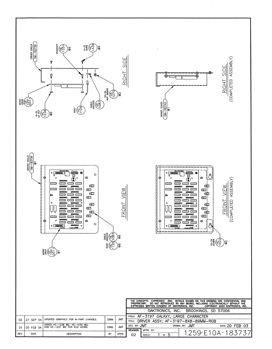 Drawing a-183737 | Daktronics AF-3197-89-RGB User Manual | Page 78 / 97