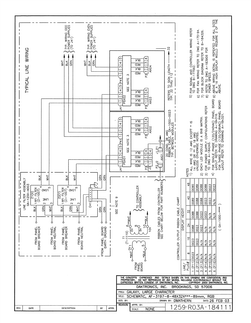 Drawing a-184111 | Daktronics AF-3197-89-RGB User Manual | Page 80 / 97