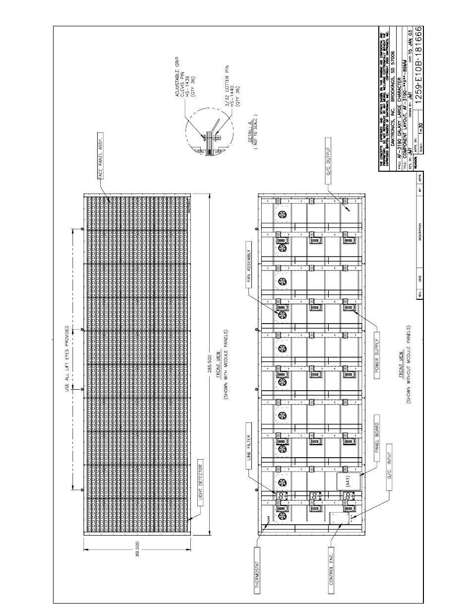 Drawing b-181666 | Daktronics AF-3197-89-RGB User Manual | Page 88 / 97
