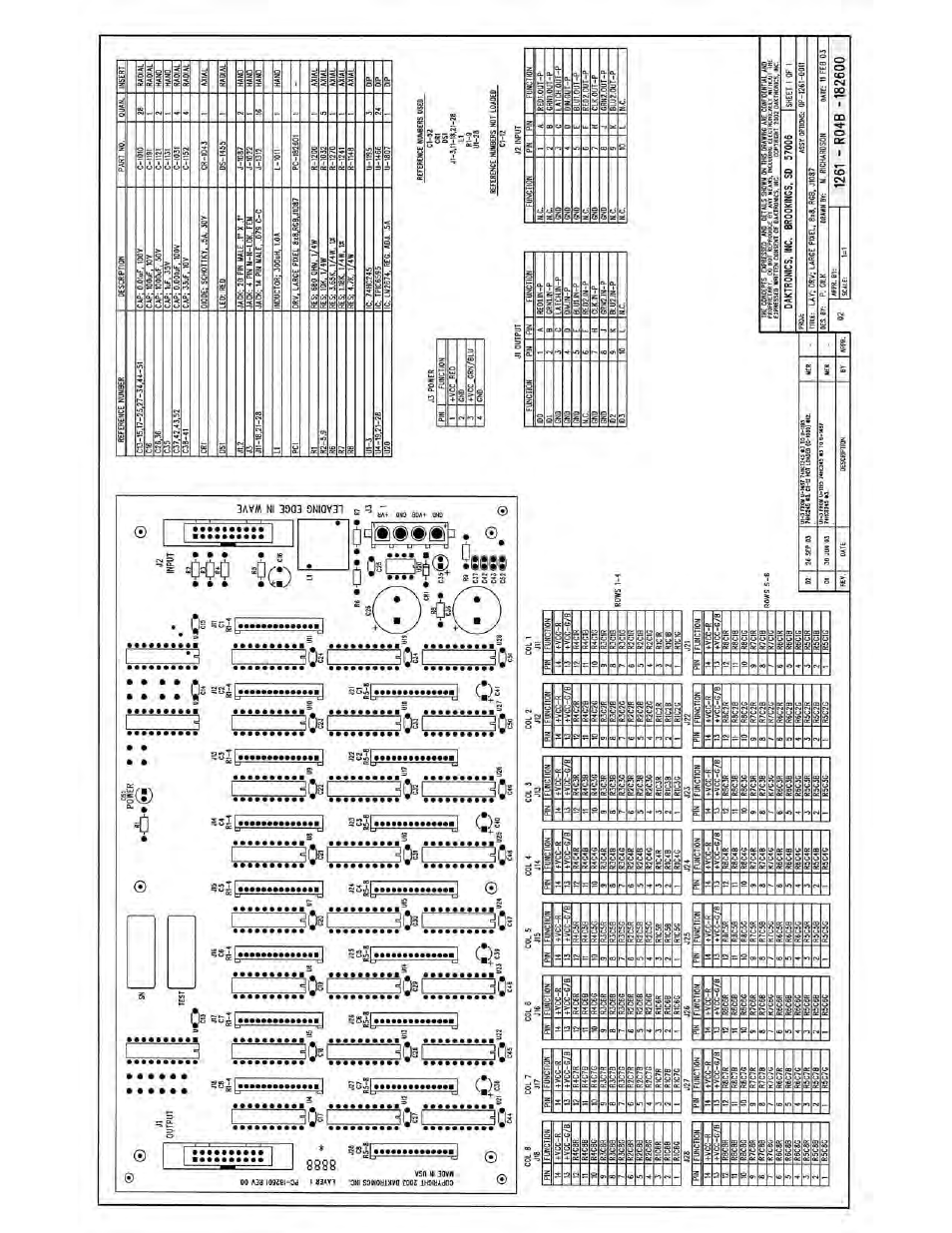 Drawing b-182600 | Daktronics AF-3197-89-RGB User Manual | Page 89 / 97