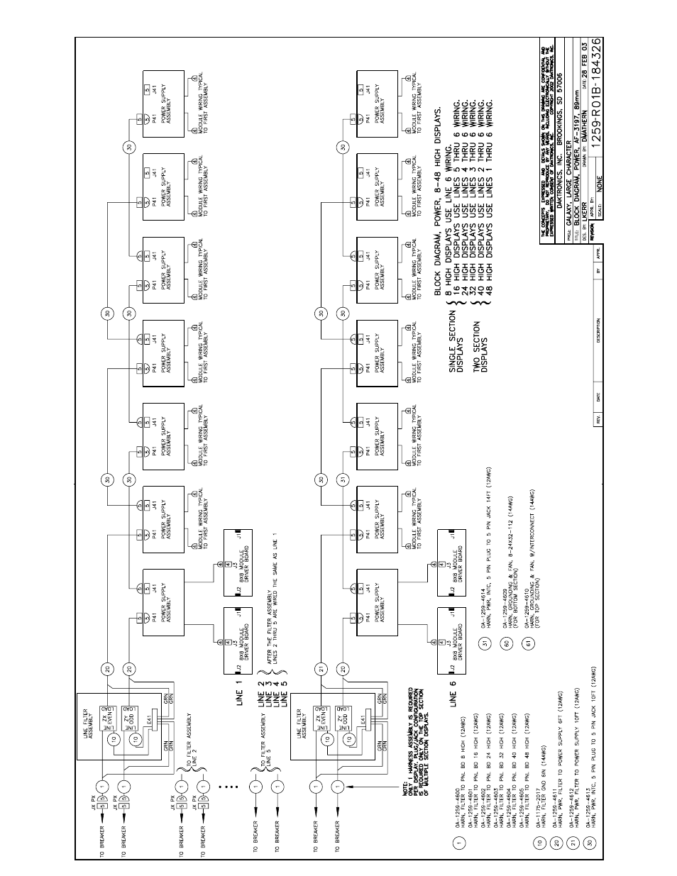 Drawing b-184326 | Daktronics AF-3197-89-RGB User Manual | Page 97 / 97