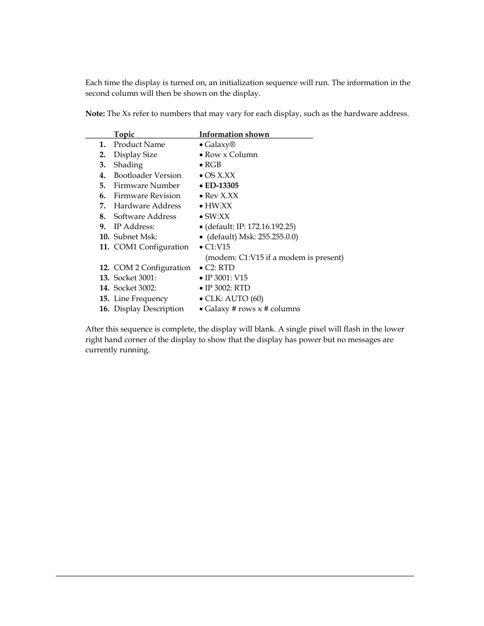 Start-up sequence, 2 start-up sequence | Daktronics AF-3400-12-RGB User Manual | Page 34 / 71
