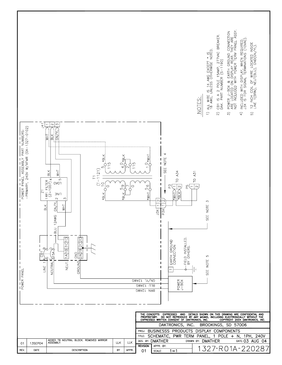 Drawing a-220287 | Daktronics AF-3400-12-RGB User Manual | Page 53 / 71
