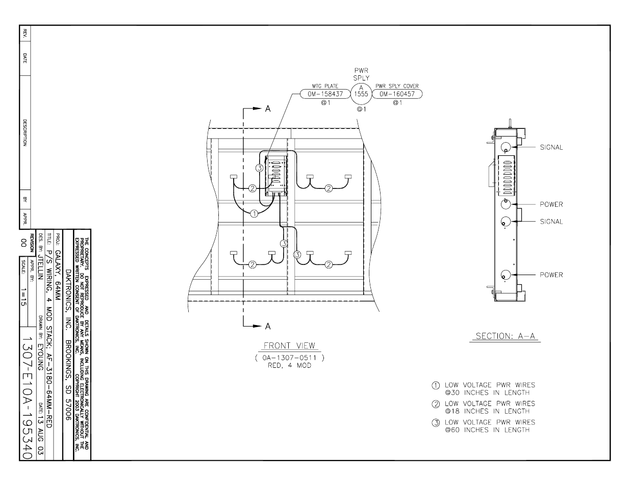 Drawing a-195340 | Daktronics AF-3400-64-R,A User Manual | Page 50 / 73