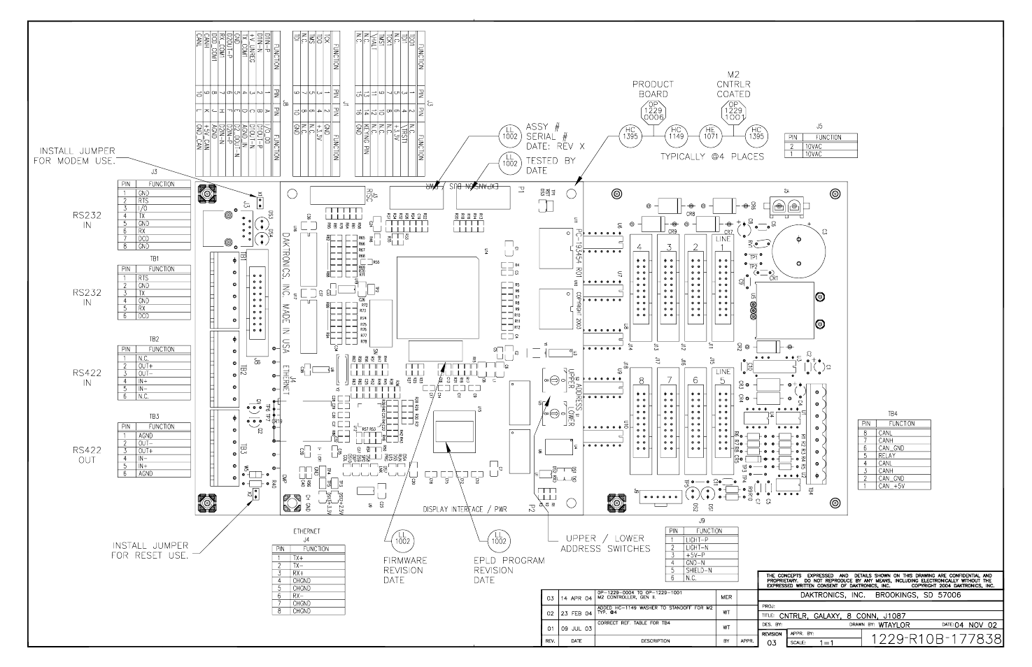 Drawing b-177838 | Daktronics AF-3400-64-R,A User Manual | Page 52 / 73