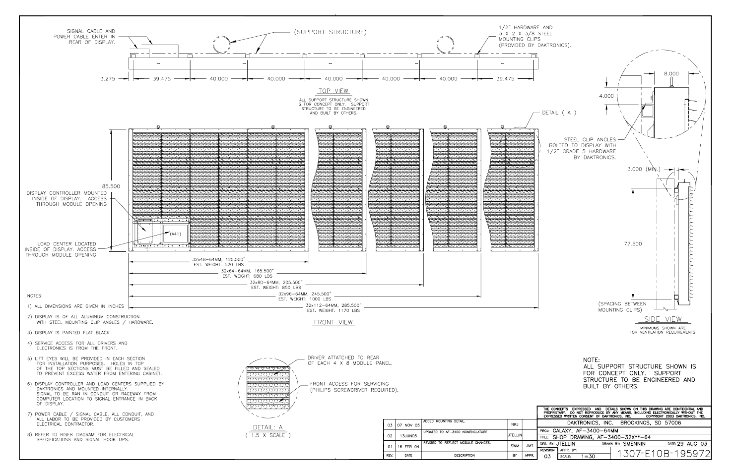 Drawing b-195972 | Daktronics AF-3400-64-R,A User Manual | Page 60 / 73