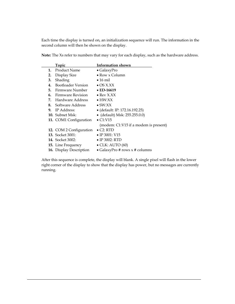 2 start-up sequence, Start-up sequence | Daktronics AF-3700-20 RGB User Manual | Page 34 / 87