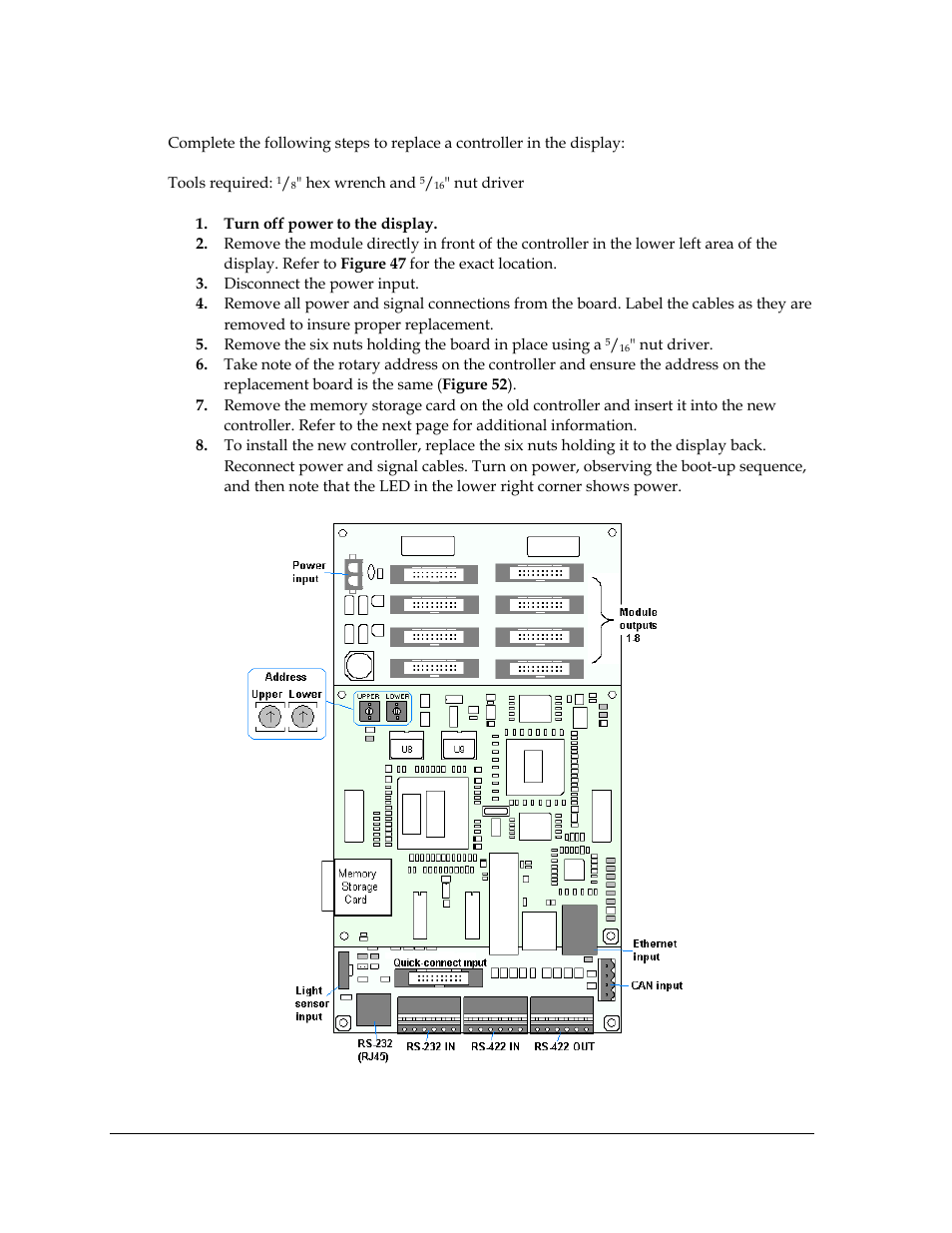 Controller replacement, Figure 51: galaxypro controller | Daktronics AF-3700-20 RGB User Manual | Page 48 / 87