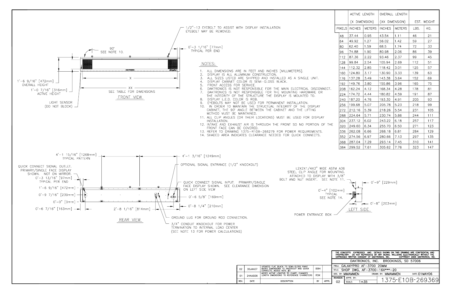 Drawing b-269369 | Daktronics AF-3700-20 RGB User Manual | Page 68 / 87