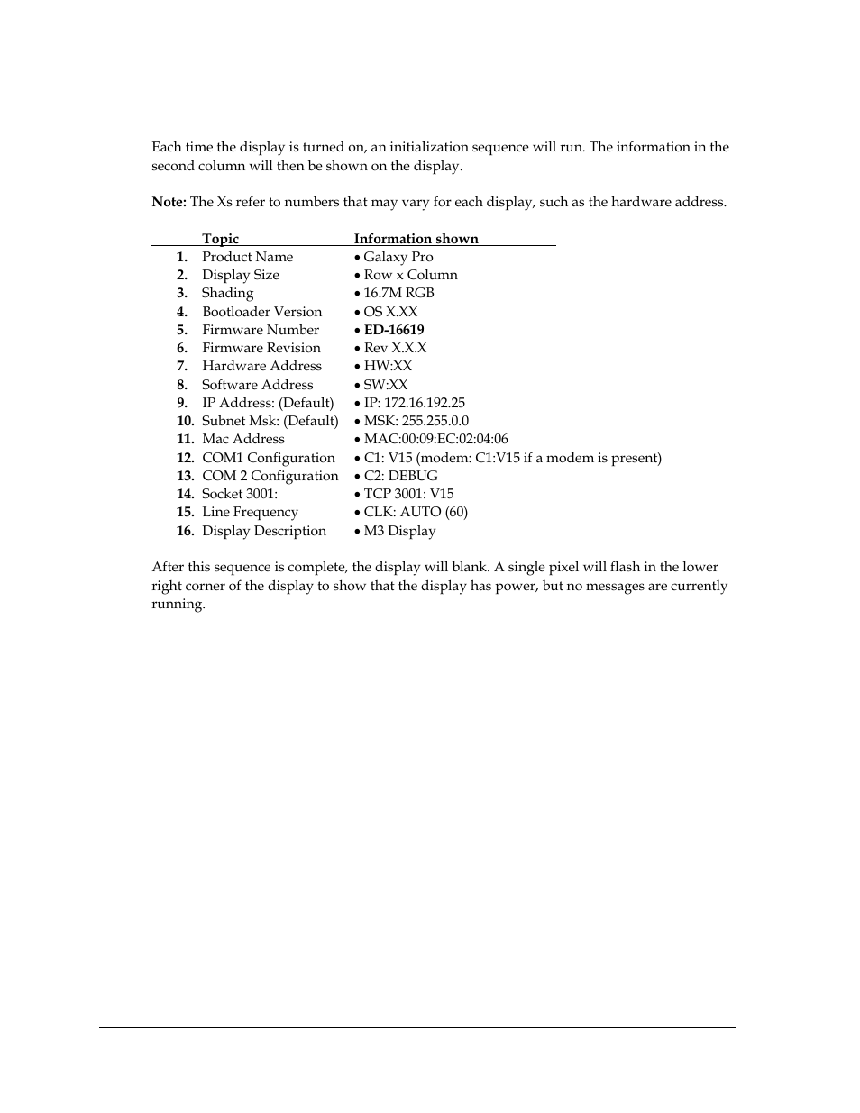 2 start-up sequence | Daktronics AF-3700-34 RGB User Manual | Page 30 / 66