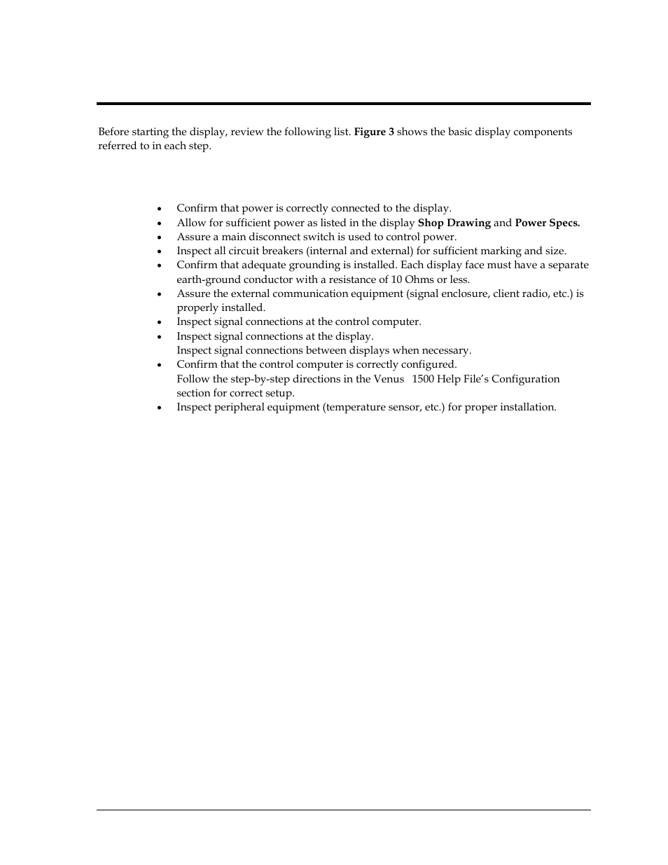 Section 5: start-up procedure, 1 start-up checklist, Section 5 | Start-up procedure, Start-up checklist | Daktronics GPR-12EV-RGB User Manual | Page 19 / 74